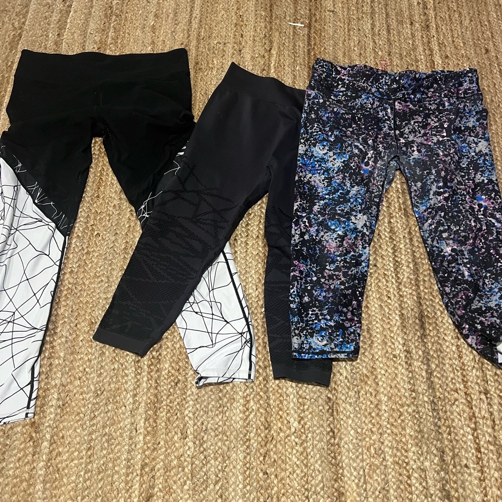 Kids Printed Leggings - Black and Multicolor